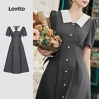 Vestido Listrado com Lapela: Elegância e Estilo - imagem 1