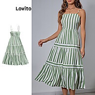 Vestido Listrado Elegante Lovito: Seu Novo Look! - imagem 1