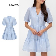 Vestido Listrado Franzido: Elegância Casual - imagem 1
