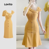 Vestido Lovito Assimétrico: Elegância Casual - imagem 1