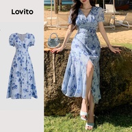 Vestido Lovito Azul: Elegância e Recorte! - imagem 1