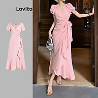 Vestido Lovito Elegante: Babados e Gravata - imagem 1