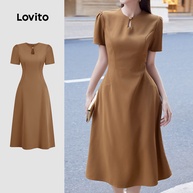 Vestido Lovito Marrom: Elegância Casual - imagem 1