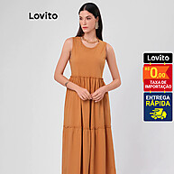 Vestido Midi Básico com Babados Lovito – Conforto e Estilo - imagem 1