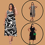 Vestido Midi Plus Size com Fenda: Conforto e Estilo - imagem 1
