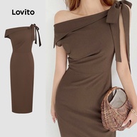 Vestido Ombro de Fora Lovito: Elegância Casual - imagem 1