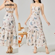 Vestido Plissado Borboleta Lovito: Elegância e Conforto - imagem 1