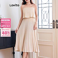 Vestido Plissado Casual Lovito L109MD205 – Elegante e Confortável - imagem 1