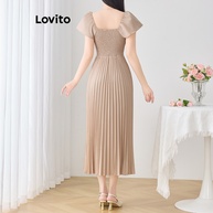 Vestido Plissado Lovito: Elegância Casual 🌸 - imagem 1