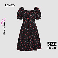 vestido-plus-size-ditsy-floral-com-mangas-bufantes