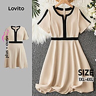 Vestido Plus Size Elegante com Contraste – LBL22181 - imagem 1