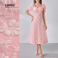 Vestido Rosa Jacquard: Elegância e Textura - imagem 1