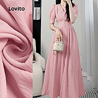 Vestido Rosa Lovito: Elegância Plissada para o Verão - imagem 1
