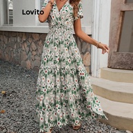 Vestido Tropical Lovito: Elegância em Cascata - imagem 1