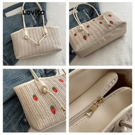 Bolsa de Palha Morango Lovito: Estilo Casual para Verão e Viagem - imagem 2