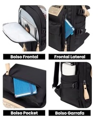 Mochila Masculina Feminina Notebook Viagem Trabalho Escola Escolar Preta Grande Impermeável Reforçada Resistente Passeio Casual - imagem 2