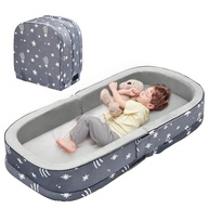 Lvemilio Lvimilio Cama de Viagem Portátil para Crianças Pequenas, Cama de Chão Dobrável para Crianças para Casa/Viagem com Colchões de Espuma, Berço para Crianças de 1 A 4 Anos, Tecido de Veludo - imagem 2