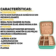 Mini Porta Joias com Zíper e Divisórias – Organize Sua Viagem - imagem 2
