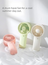Mini Ventilador Portátil Recarregável - Leve e Compacto para Viagens, Escritório e Atividades ao Ar Livre - Verde - imagem 4