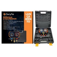 SURYHA Manifold 2 Vias para Fluidos Refrigerantes R134 / R410 / R32 / R22 - imagem 1