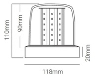 Sinalizador Giroled Giroflex Âmbar 54 Leds - Potencialize a Segurança da Sua Viatura, Moto ou Carro! - imagem 5