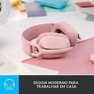 Headset Sem Fio Logitech Zone Vibe 100 Com Microfone Flip- to-Mute Com Cancelamento de Ruído, Conexão Bluetooth, Até 20h de Bateria, Design Leve e Confortável - Grafite - imagem 2