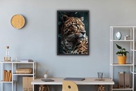 Quadro Decorativo Onça Preta 45x33cm - Estampa Vibrante em Madeira Reflorestada - imagem 3