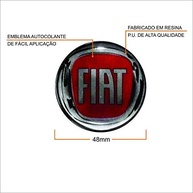 Jogo de Emblemas Resinados para Calota Fiat 48mm - Vermelho Vibrante (4 Peças) - imagem 3