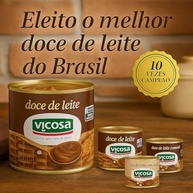Kit 2 Doce Leite Viçosa Tradicional 800g Minas Gerais Cremoso Premiado O Melhor Do Brasil Artesanal Sobremesa (Kit2LatasGrandes) - imagem 3