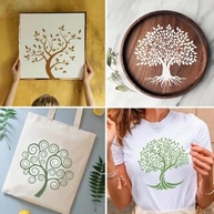 7 Modelos Reutilizáveis Árvore da Vida – DIY Ecológico para Decoração de Parede - imagem 5