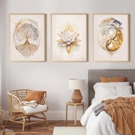 Arte de Parede Árvore da Vida com Flor de Lótus - Tela Zen para Decoração Espiritual e Yoga 40x60cm - imagem 5