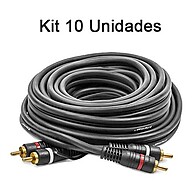 Cabos RCA 5m: Kit 10 Unidades Permak - Som e Vídeo - imagem 2