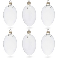 Conjunto de 6 Enfeites de Ovos de Vidro Transparente 10cm - Decore com Estilo e Tradição - imagem 1
