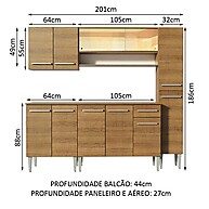 Cozinha Completa Madesa Emilly Sky: Design Rustic com Armário de Vidro - imagem 2