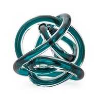 Bola de Decoração de Vidro Orbit Azul-Petróleo – Escultura Abstrata Moderna para Casa e Escritório - imagem 2