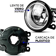 Farol de Milha Frontier: Aro Prata e Lente de Vidro - imagem 2