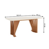 Mesa de Jantar Adriana: Elegância em Madeira e Vidro - imagem 2