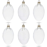 Conjunto de 6 Enfeites de Ovos de Vidro Transparente 10cm - Decore com Estilo e Tradição - imagem 2
