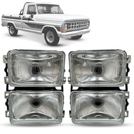 Par de Faróis Duplos Ford F1000, F4000, F600 (1985-1992) - Lentes de Vidro - imagem 2