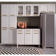 Cozinha Compacta com Vidro 4 Peças Diamante Telasul Branco - Design Moderno em Aço Inox - imagem 2