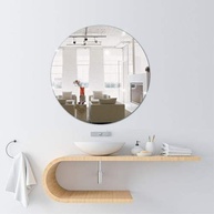 Espelho Decorativo Redondo 40cm | Vidro Lapidado Sem Moldura para Sala, Quarto e Banheiro - imagem 2