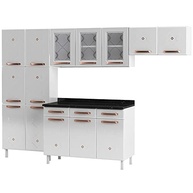 Cozinha Completa Mirage New 14 Portas 2 Gavetas 3 Vidros Branco - Design Moderno e Espaçoso - imagem 3