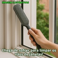 Kit Limpeza de Vãos e Vidros Multiuso - Remove Sujeira Difícil com Facilidade - Ideal para Janelas, Trilhos, Persianas e Cantos Difíceis - 1 Suporte + 2 Luvas Verde Oliva - imagem 4