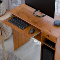 Mesa Escrivaninha Viena 1 Gaveta com Prateleira e Suporte Retrátil para Teclado - Design Compacto e Funcional - imagem 5