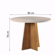 Mesa de Jantar Redonda 0,90m + 4 Cadeiras Veludo Viero - imagem 2