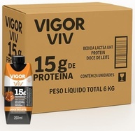 Pack 24 Unidades Bebida Láctea UHT Protein Vigor VIV Doce de Leite 250ml - imagem 1