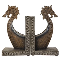 Suportes de Livros Dragon Viking - Design Nórdico com Detalhes de Navio para Decoração e Organização - imagem 1