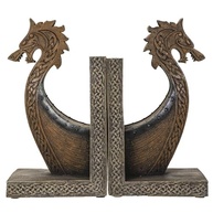 Suportes de Livros Dragon Viking - Design Nórdico com Detalhes de Navio para Decoração e Organização - imagem 2