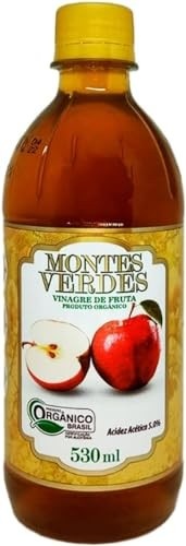 Kit com 3 Vinagre Orgânico de Maçã 530ml 5% De Acidez Puro 530ml Vinagre Montes Verdes - imagem 2