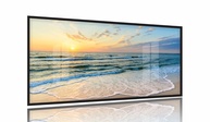 Quadro Decorativo Mar Praia 130x60cm - Moldura Preta com Vinil Brilhante para Sala e Quarto - imagem 1